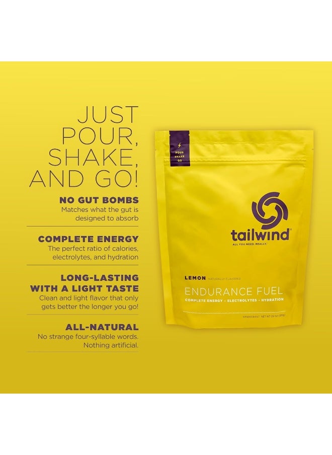 Endurance Fuel, Electrolyte & Hydration Sports Drink Mix Powder, Gluten-Free, Vegan, Lemon, 30 Servings