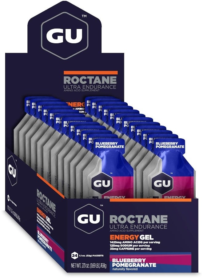 Roctane Ultra Endurance Energy Gel, 24-Count (Blueberry Pomegranate, 24-Count)