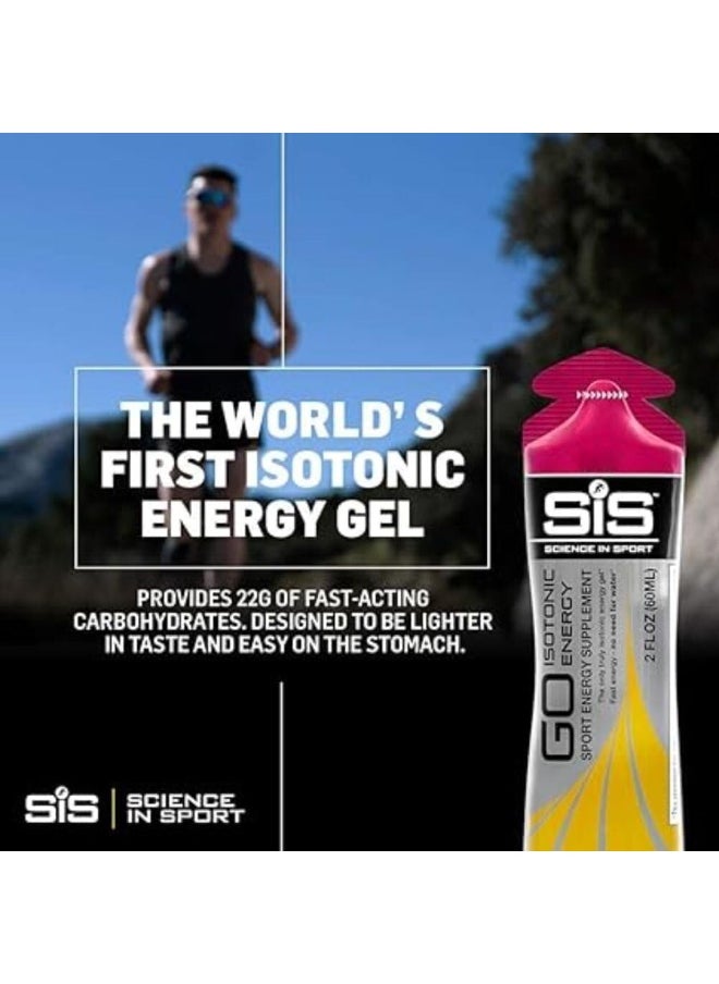 Go Isotonic Energy Gels, Running Gels With 22G Carbohydrates, Low Sugar, Variety Pack Of Assorted Flavours, 60Ml Per Serving (7 Pack)