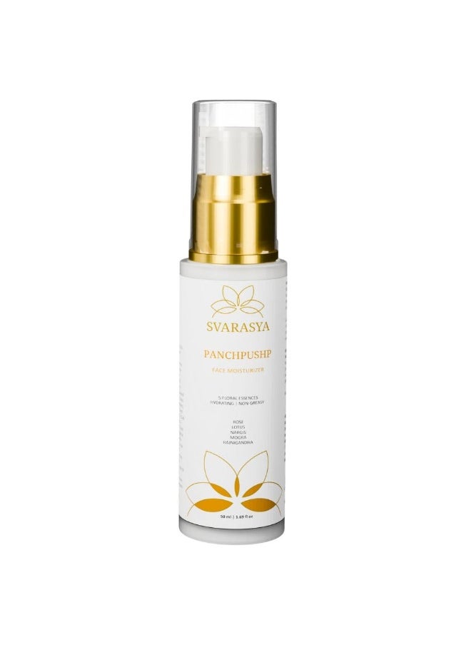 Panchpushp - The Ancient Skin Hydration Lotion For Face with Natural ingredients | Retaines moisture upto 8 hours | Hydrates dull and dry skin | Non-greasy, lightweight, and dewy finish | For soft & glowing skin (Moisturizer, 50 Ml)