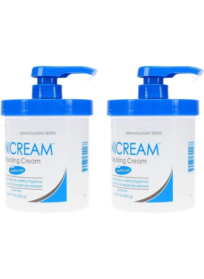 Vanicream Moisturizing Skin Cream With Pump For Sensitive Skin, 16 oz. (Pack of 2)