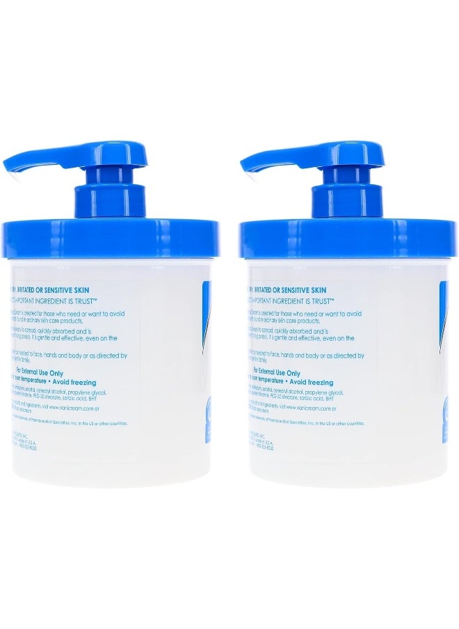 Vanicream Moisturizing Skin Cream With Pump For Sensitive Skin, 16 oz. (Pack of 2)