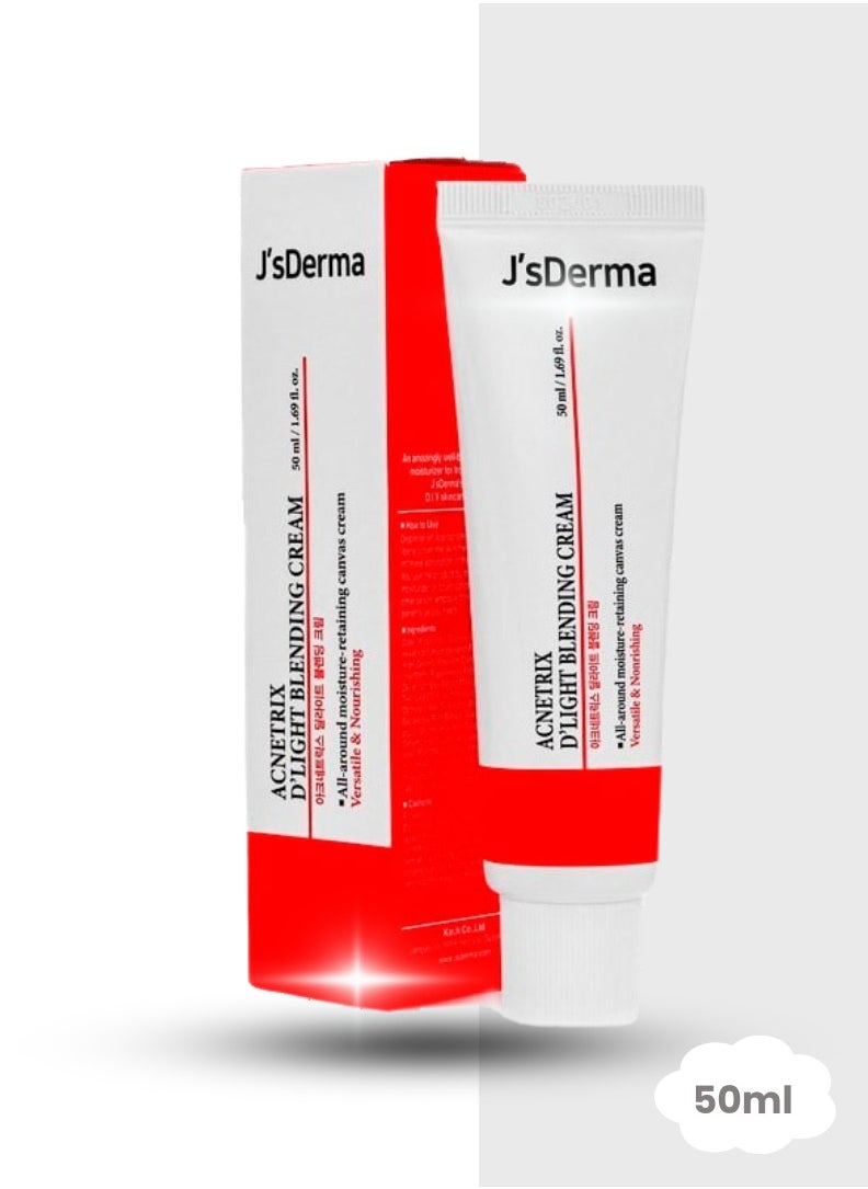 Moisturizing Cream with Tea Tree Leaf Oil Extract for Sebum Control and Skin Soothing Acnetrix DeLight Blending Cream 50ml