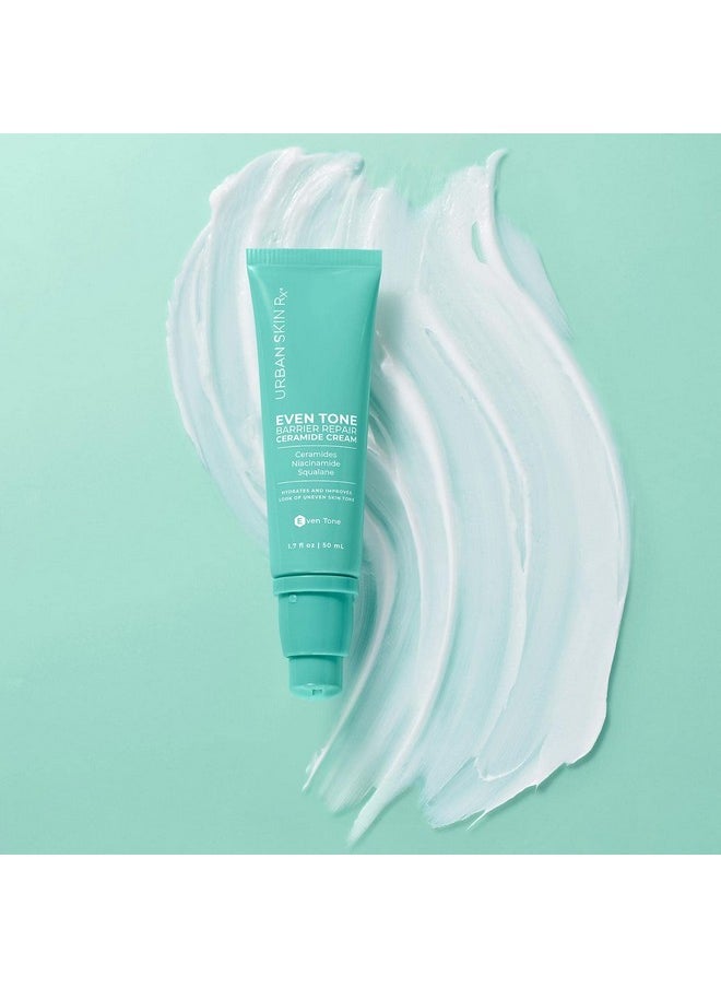 Urban Skin Rx Even Tone Barrier Repair Cream | Daily Facial Hydrator with Ceramides, Niacinamide, Squalane | 1.7 Fl Oz