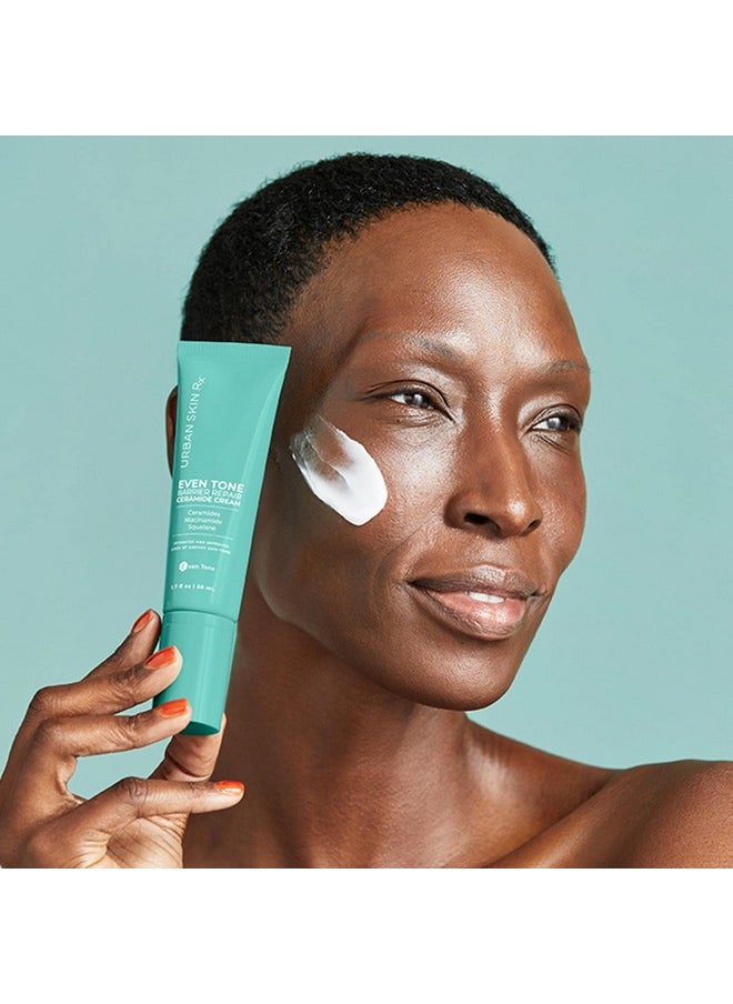 Urban Skin Rx Even Tone Barrier Repair Cream | Daily Facial Hydrator with Ceramides, Niacinamide, Squalane | 1.7 Fl Oz