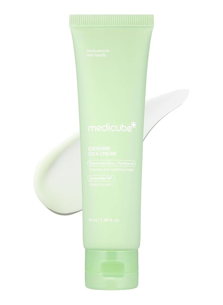 medicube Exosome Cica Tea Tree Cream for Sensitive Skin with Centella Asiatica help reduce redness and breakouts. | Low-irritating, Moisturizing Daily Texture Care | Korean Skincare | 1.7 fl oz