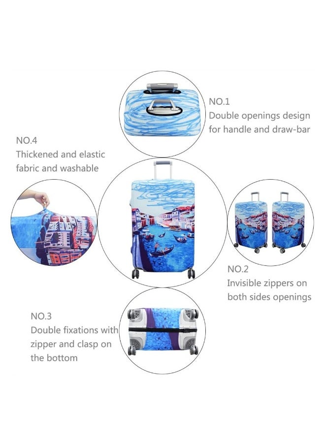 Durable Elastic Luggage Cover Washable Dustproof Protector for 25-28 Inch Suitcases