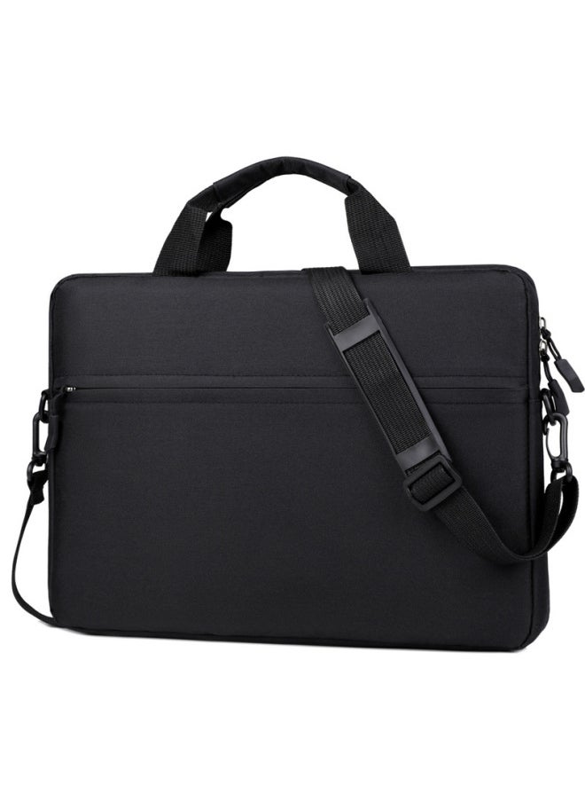 Style Simple Computer Bag Single Shoulder Portable Men's Laptop Bag Women's Crossbody Shoulder Bag Printable Logo-Color:Black-Dimensions:15.6 Inches -16.1 Inches