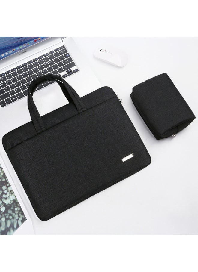 Fashionable Women's 15.6 Inch Laptop Handbag Computer Bag Inner Core Printing Logo Customization Available-Color:Black + Power Pack-Dimensions:11~12 Inch Universal