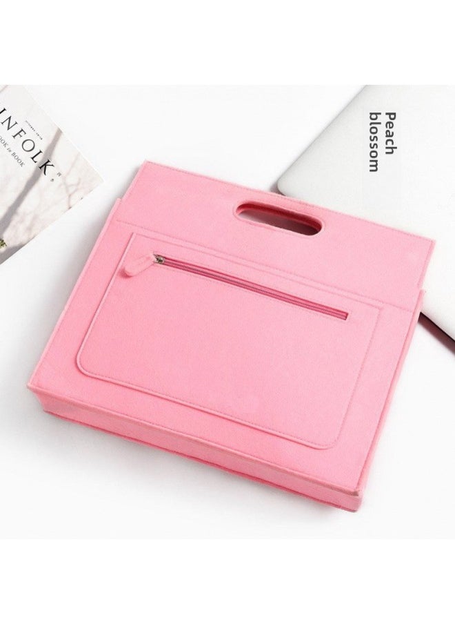 Simple Laptop Bag Women's Portable 15.6 Inch Business Exhibition Bag Briefcase Custom Logo-Color:Pink-Size:13inch