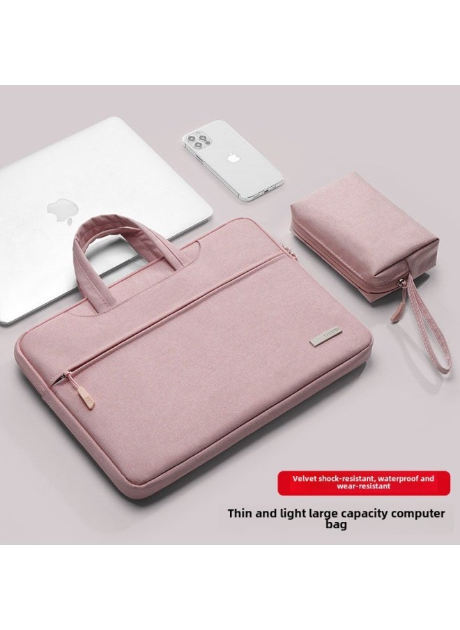Laptop Bag 14-inch Suitable For Lenovo For Apple Pro For huawei Portable 15.6 Liner Air13.3 Protective Case-Color:Light And Simple★Sky Blue + Lanyard Power Pack [fluff Anti-seismic + Pull Rod Belt + Hidden Portable]]-Size:16 Inches