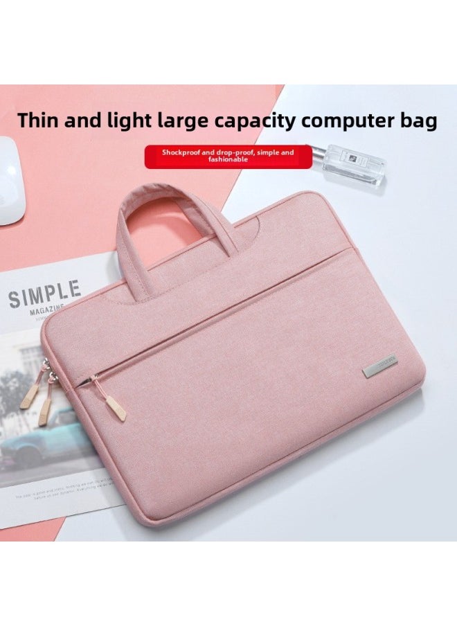 Laptop Bag 14-inch Suitable For Lenovo For Apple Pro For huawei Portable 15.6 Liner Air13.3 Protective Case-Color:Light And Simple★Sky Blue + Lanyard Power Pack [fluff Anti-seismic + Pull Rod Belt + Hidden Portable]]-Size:16 Inches