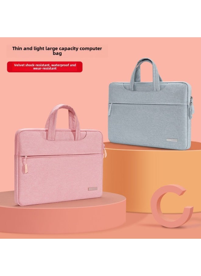 Laptop Bag 14-inch Suitable For Lenovo For Apple Pro For huawei Portable 15.6 Liner Air13.3 Protective Case-Color:Light And Simple★Sky Blue + Lanyard Power Pack [fluff Anti-seismic + Pull Rod Belt + Hidden Portable]]-Size:16 Inches