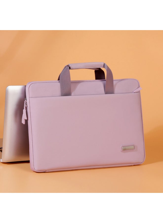Simple All-match 180-degree Opening And Cclosing Laptop Bag Briefcase Laptop Drop-resistant Unisex Leather Film Waterproof-Color:Taro Color-Size:13-13.3inch