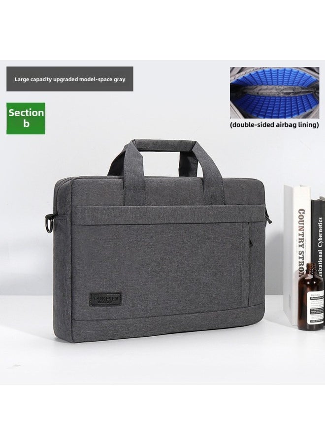 Laptop Laptop Bag For Apple Macbook13.3 For huawei 14 Lenovo Xiaomi 15.6 Inch-Color:B Large Capacity [double-sided Airbag Shockproof]-with Pull Rod Strap Shoulder Strap-Deep Space Gray-Dimensions:16 Inch