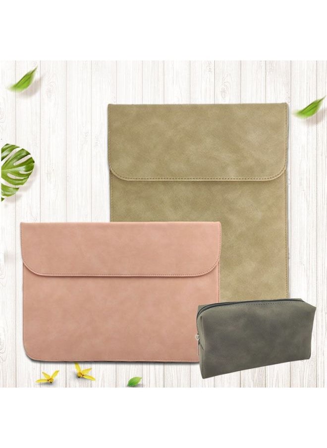 ModernQiu 15.6 Inch Tablet Computer Inner Bag Storage Case 13.3 Inch 14 Inch Laptop Protective Cover PU Leather Shockproof Waterproof-Color:Yellow Vertical Power Pack-Dimensions:12.5 Inch