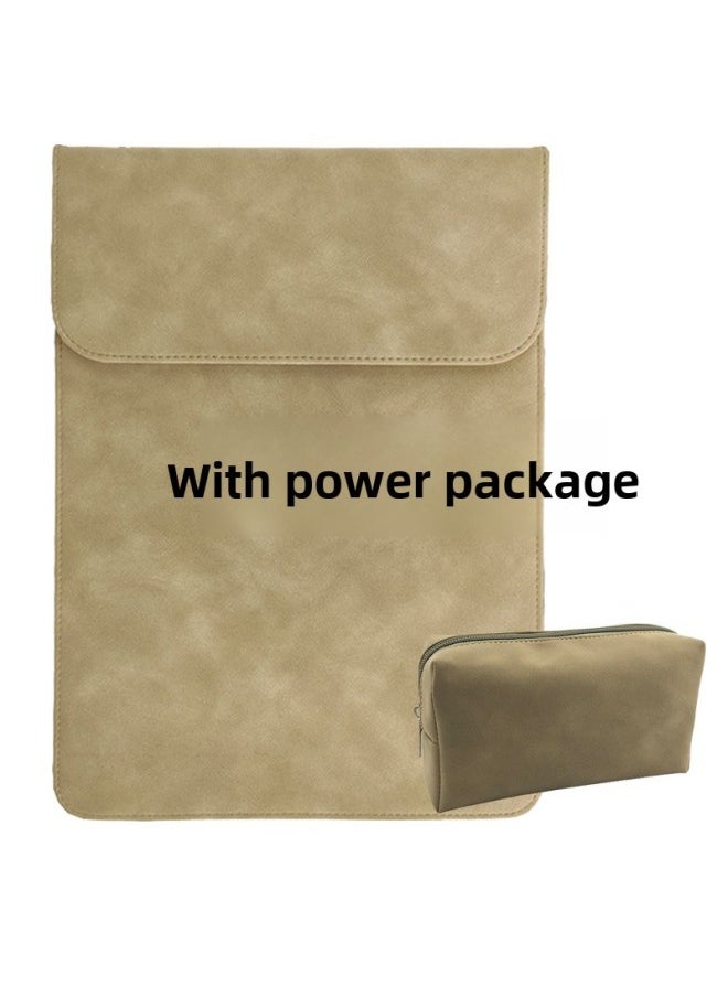 ModernQiu 15.6 Inch Tablet Computer Inner Bag Storage Case 13.3 Inch 14 Inch Laptop Protective Cover PU Leather Shockproof Waterproof-Color:Yellow Vertical Power Pack-Dimensions:12.5 Inch