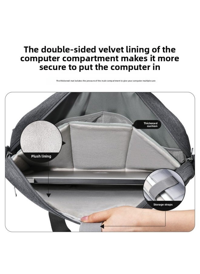 Large Capacity OxFord Cloth Laptop Bag Handheld Document Bag Protective Cover Inner Bag Waterproof Durable Shockproof For 15 Inch Notebook-Color:elegant Gray-Dimensions:15.6 Inch