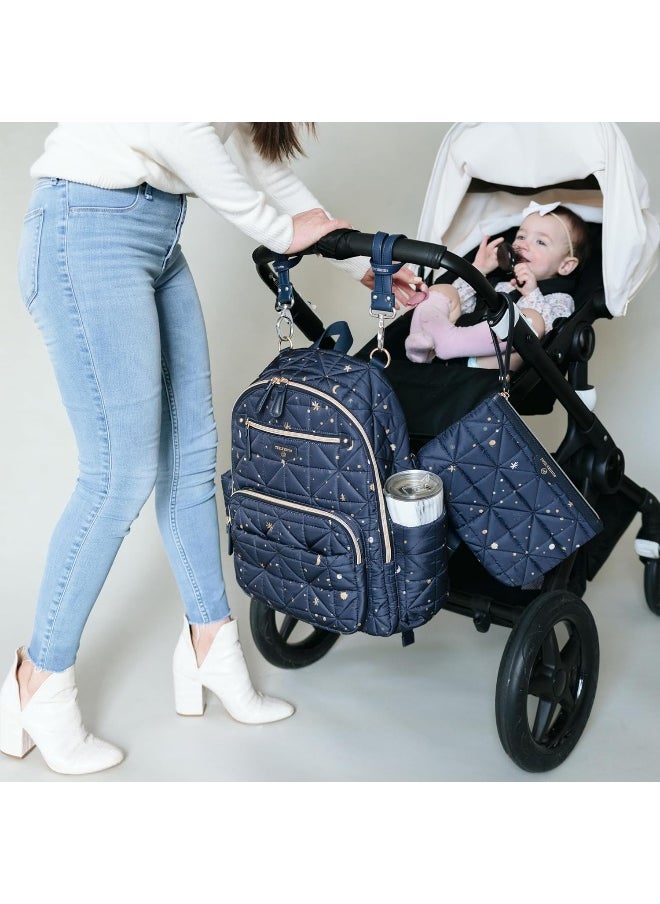 TWELVElittle Companion DiaperBag Backpack 2.0 - Includes Changing Pad. Insulated pockets. Fashionable Backpack, Midnight, One size