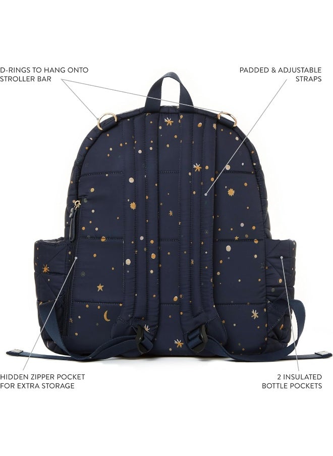TWELVElittle Companion DiaperBag Backpack 2.0 - Includes Changing Pad. Insulated pockets. Fashionable Backpack, Midnight, One size