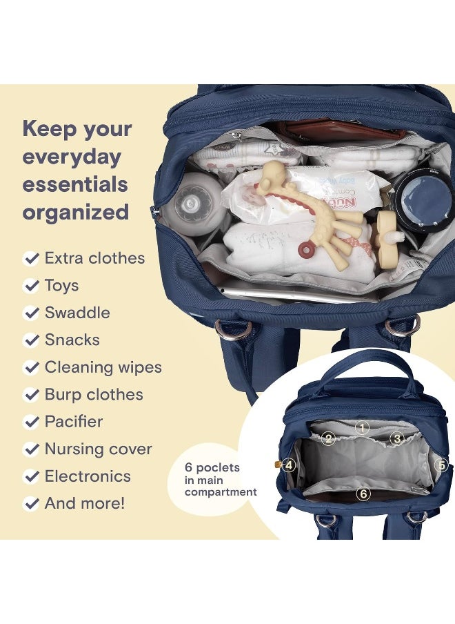RUVALINO Diaper Bag Backpack, Multifunction Travel Pack Maternity Baby Changing Bags, Large Capacity, Waterproof, Peacock Blue