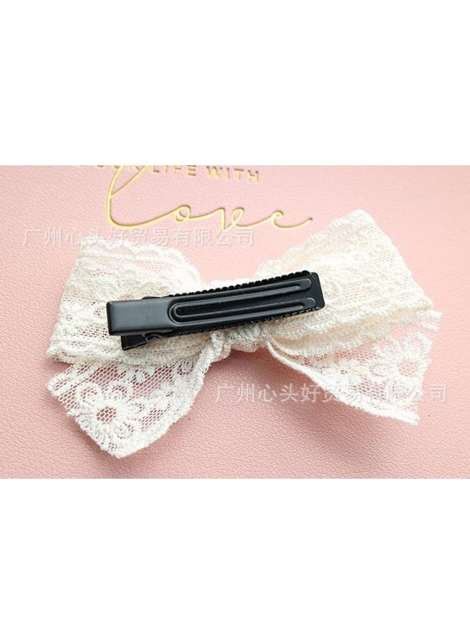 Baby Girls Lace Headband Infant Baptism Hair Band Toddler Lace Bow Headwraps BBG26 (2 Pcs-Set A)