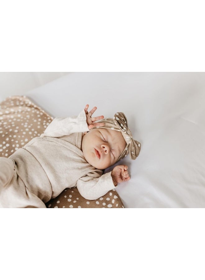 Copper Pearl Baby Stretchy Soft Knit Headband Bow Fawn