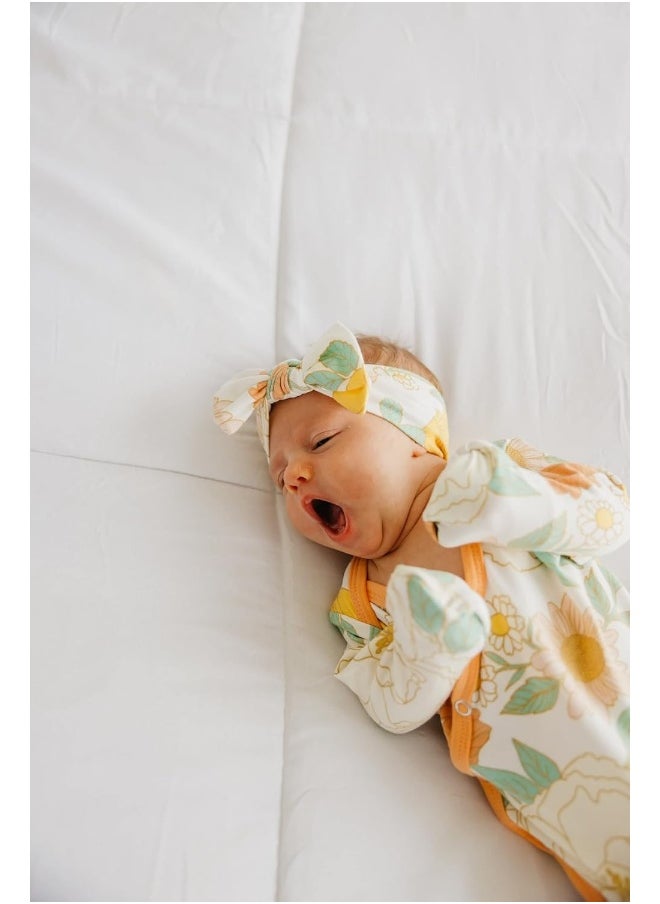 Copper Pearl Baby Stretchy Soft Knit Headband Bow Rose