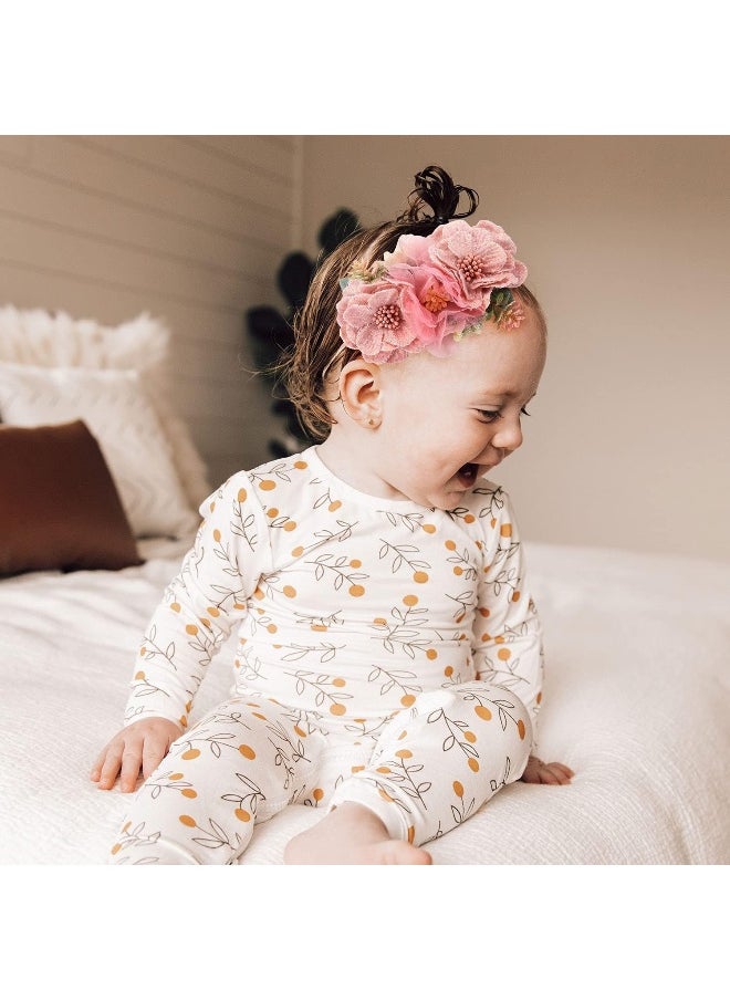 Cinaci 5 Pack Delicate Floral Flower Nylon Headbands Hair Bands Accessories for Baby Girls Newborns Infants Toddlers Kids