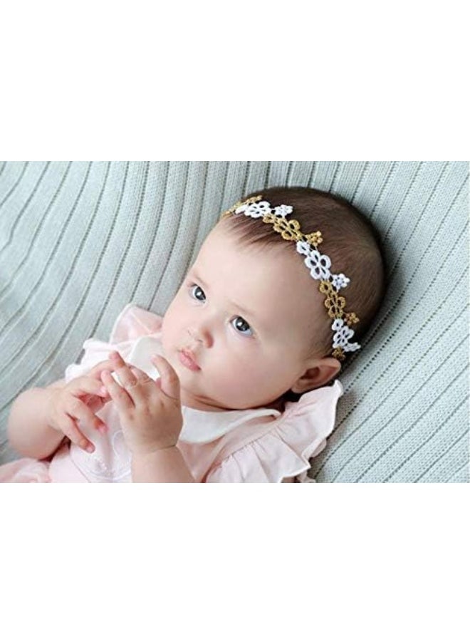 Zapire Lace Headbands for Baby Girl Beautiful Kid Hair Accessories - Soft Elastic Flower Bows Hair Bands