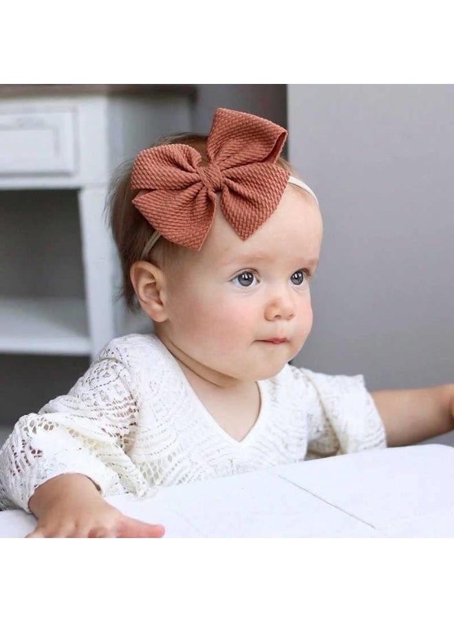 WillingTee 20pcs Baby Nylon Headbands Hairbands Big Hair Bow Elastics for Baby Girls Newborn Infant Toddlers Kids