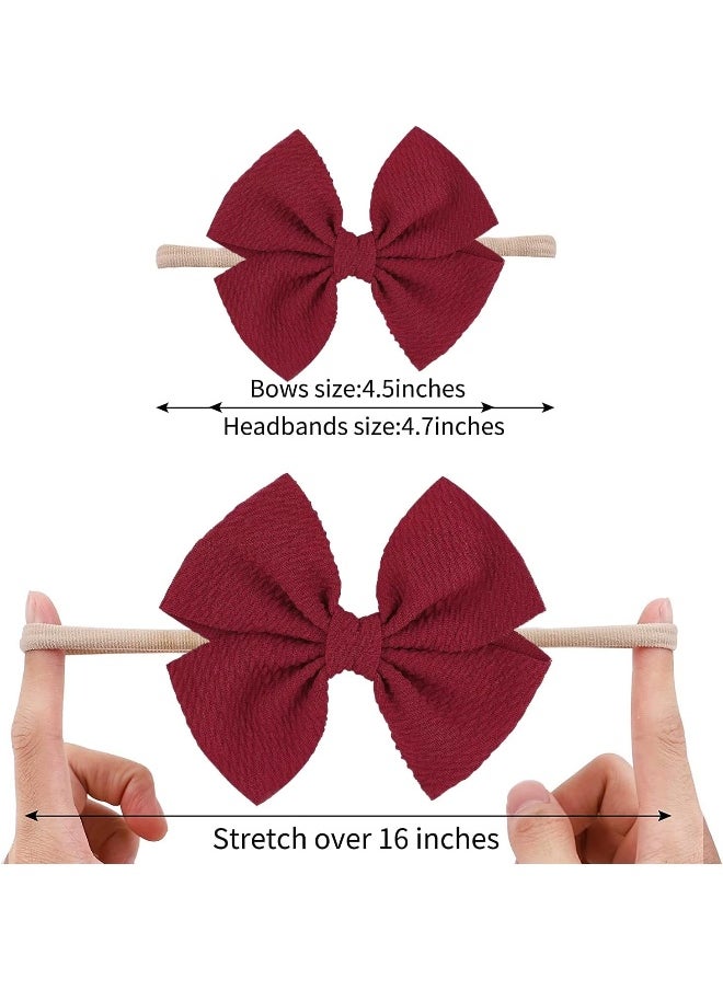 WillingTee 20pcs Baby Nylon Headbands Hairbands Big Hair Bow Elastics for Baby Girls Newborn Infant Toddlers Kids