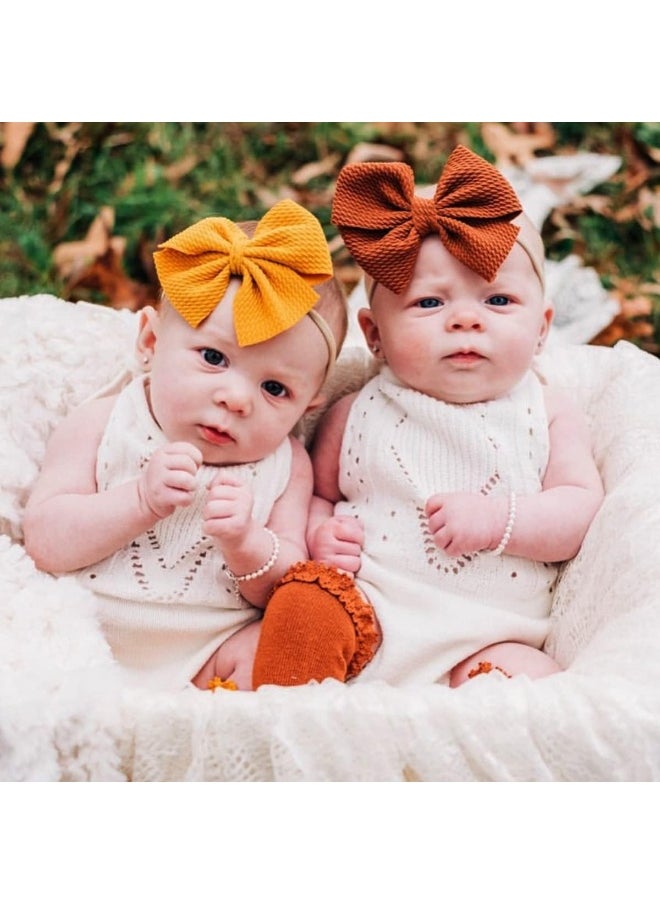 WillingTee 20pcs Baby Nylon Headbands Hairbands Big Hair Bow Elastics for Baby Girls Newborn Infant Toddlers Kids