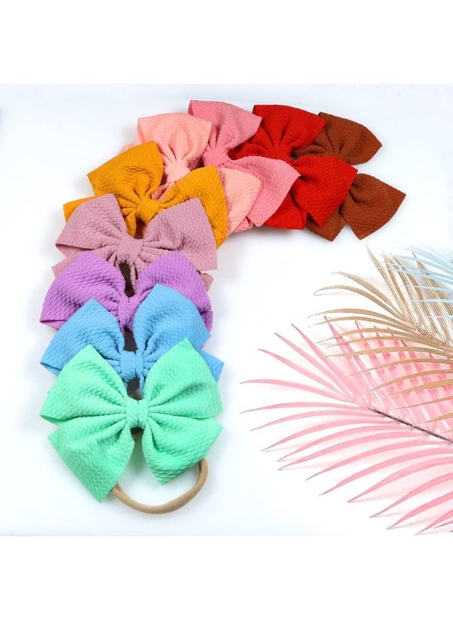 WillingTee 20pcs Baby Nylon Headbands Hairbands Big Hair Bow Elastics for Baby Girls Newborn Infant Toddlers Kids