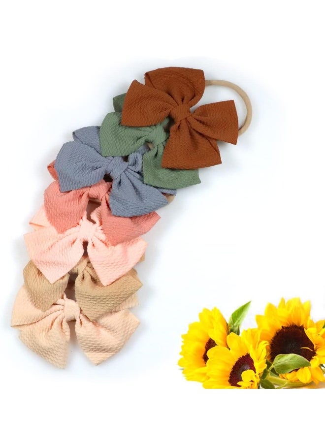 WillingTee 20pcs Baby Nylon Headbands Hairbands Big Hair Bow Elastics for Baby Girls Newborn Infant Toddlers Kids