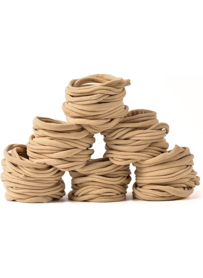 Prohouse 100 PCS Baby Nylon Headbands Hairbands Hair Bow Elastics for Baby Girls Newborn Infant Toddlers Kids Nude
