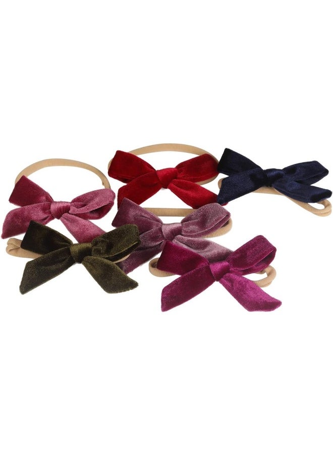 inSowni 15 Pack Solid Velvet Bow Super Stretchy Nylon Headbands Hairbands Accessories for Baby Girls Toddlers Newborns Infants Kids