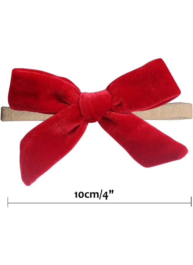 inSowni 15 Pack Solid Velvet Bow Super Stretchy Nylon Headbands Hairbands Accessories for Baby Girls Toddlers Newborns Infants Kids