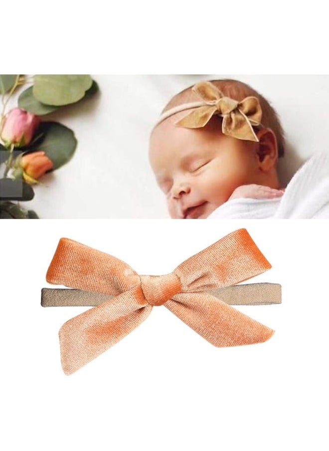 inSowni 15 Pack Solid Velvet Bow Super Stretchy Nylon Headbands Hairbands Accessories for Baby Girls Toddlers Newborns Infants Kids