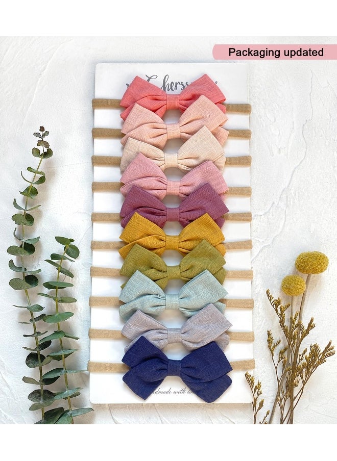 Cherssy Baby Girl Headbands and Hair Bows, Stretchy Nylon Hairbands for Newborn, Infant, Toddlers