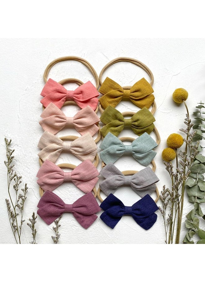 Cherssy Baby Girl Headbands and Hair Bows, Stretchy Nylon Hairbands for Newborn, Infant, Toddlers
