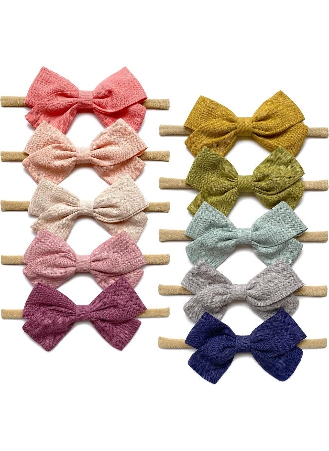 Cherssy Baby Girl Headbands and Hair Bows, Stretchy Nylon Hairbands for Newborn, Infant, Toddlers