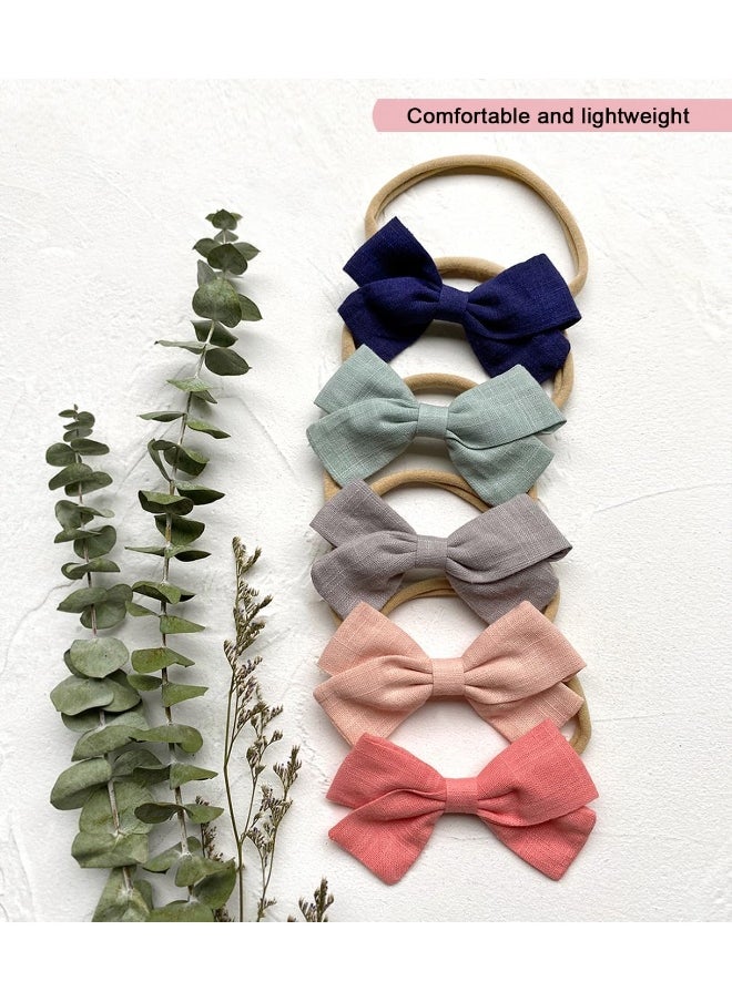 Cherssy Baby Girl Headbands and Hair Bows, Stretchy Nylon Hairbands for Newborn, Infant, Toddlers