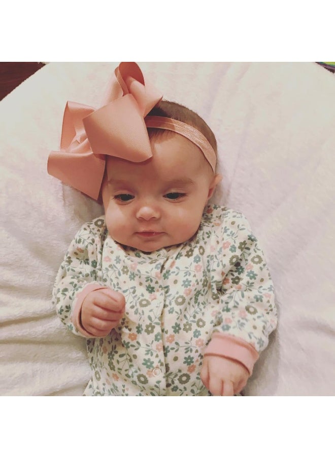 WillingTee 6 Inch 30 Colors Boutique Grosgrain Ribbon Hair Big Bows Headbands for Baby Girls Infants Toddler Kids Teens and Children