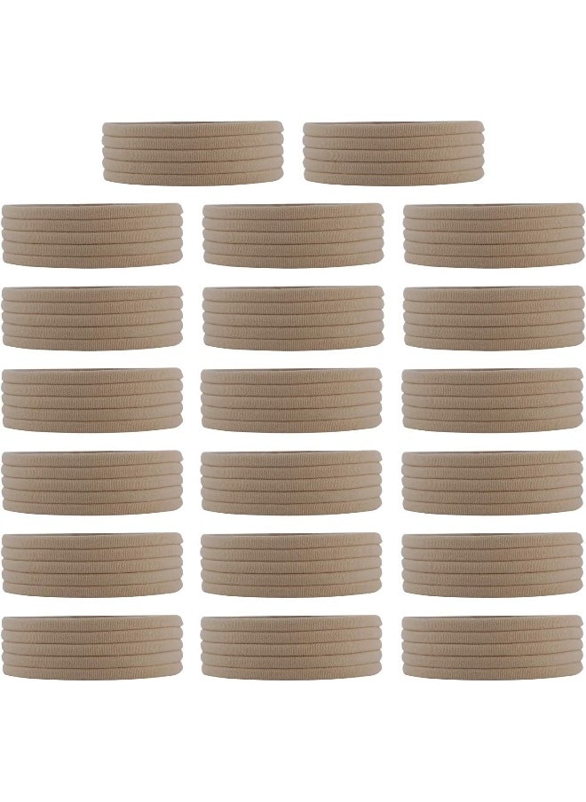 Lawie 100 Pack Bulk Super Soft Stretchy Elastic Nylon Headbands, Brown, Size Medium