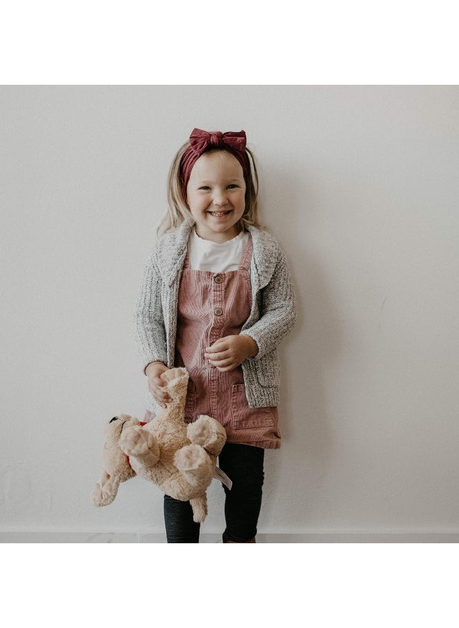 Parker Baby Co. Girl Headbands - 5 Pack of Cable Knit Nylon Bows for Girls - Matilda Set