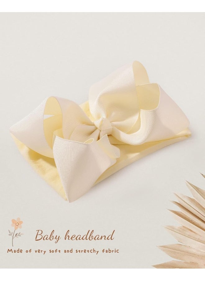 doboi 20pcs 6 Inches Baby Girls Big Bows Headbands Elastic Nylon Hairbands Turban Hair Accessories for Newborns Infants Toddlers and Kids