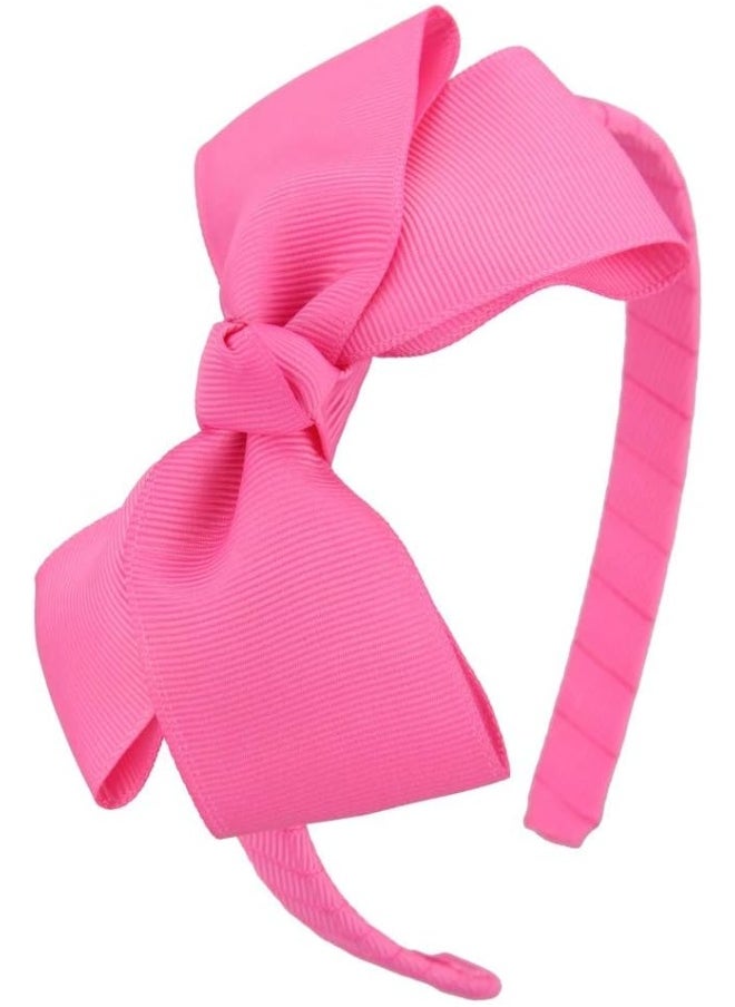 7Rainbows Cute Hot Pink Bow Headband for Girls Toddlers