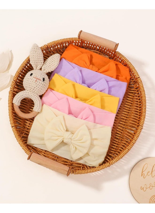 Jollybows 20pcs Baby Girls Nylon Headbands Turban Hair Bows Hair Band Elastic Hair Accessories for Kids Toddlers Infants Newborn