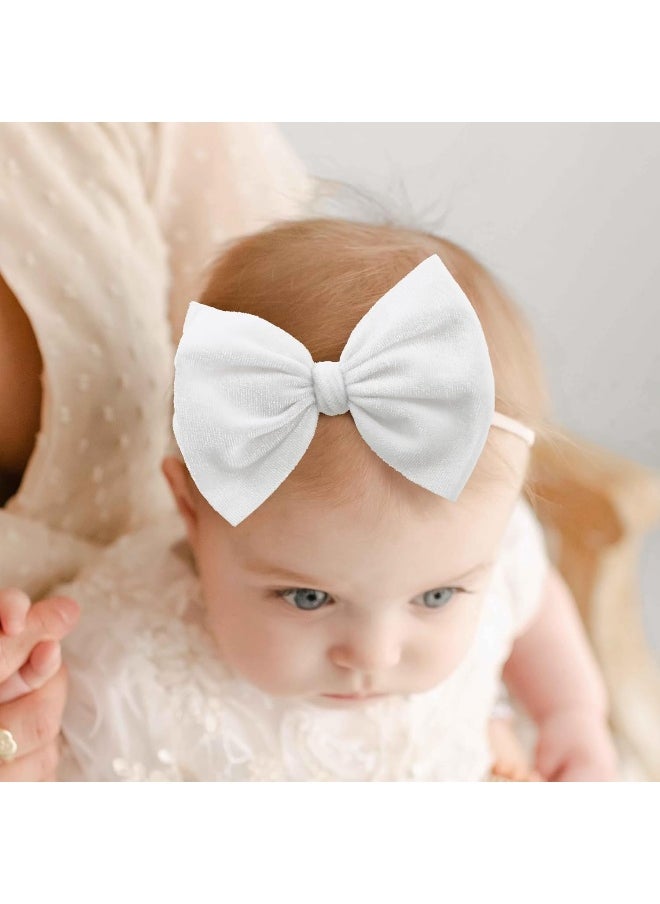 YanJie Baby Leopard Velvet Bow Headbands - 3 Pack Cotton Nylon Headband Baby Photography Hair Bow